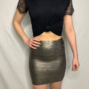 BCBG MaxAzria Metallic Skirt